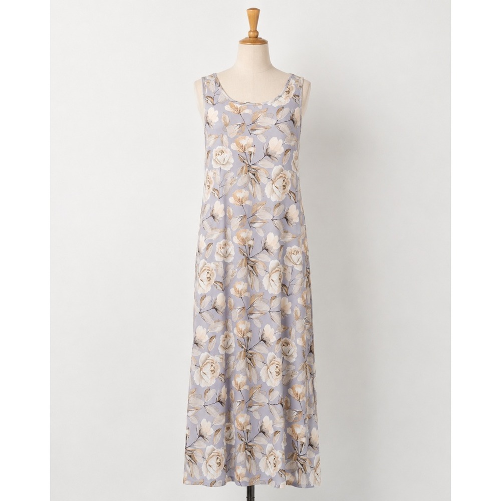 Noracora‎ Lavender Floral Rose Print Sleeveless Maxi Dress Medium cottagecore